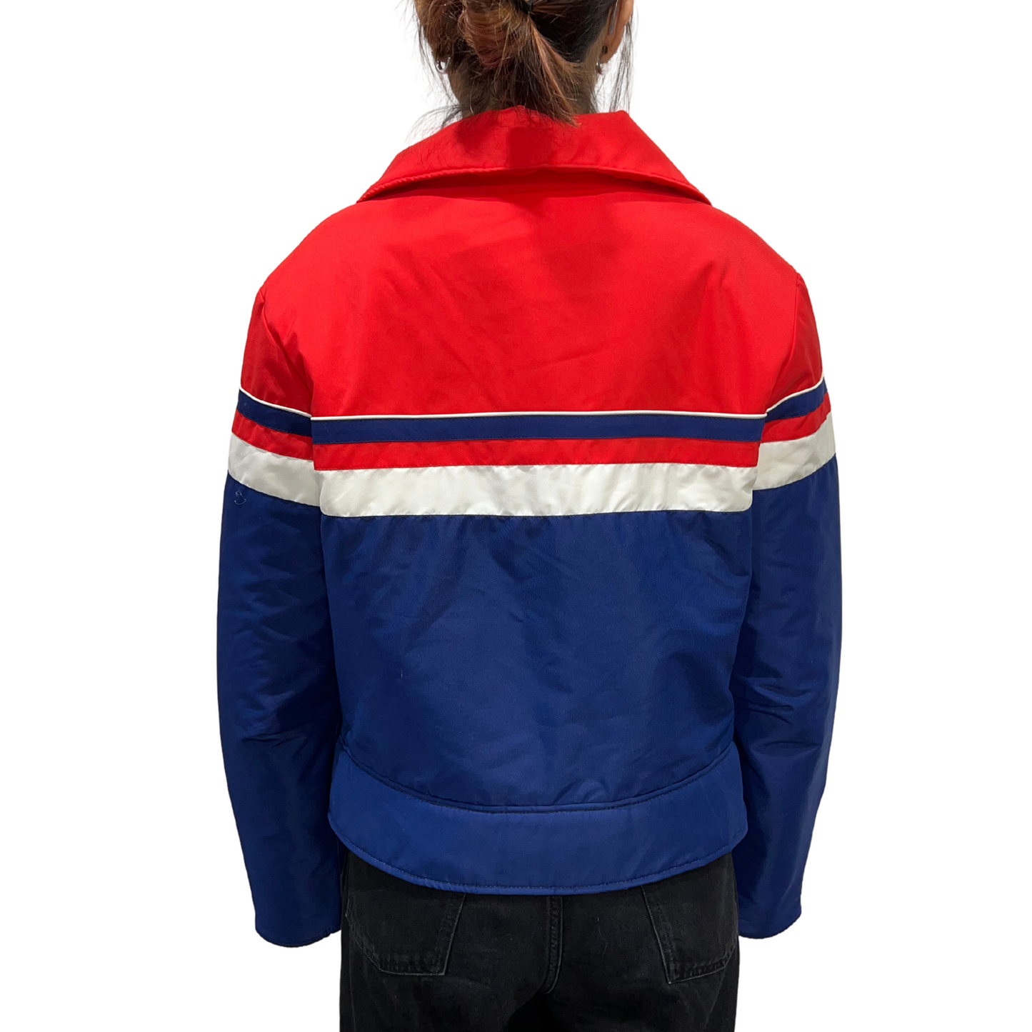 Vintage Topher Stretch Red and Blue Nylon Ski Jacket