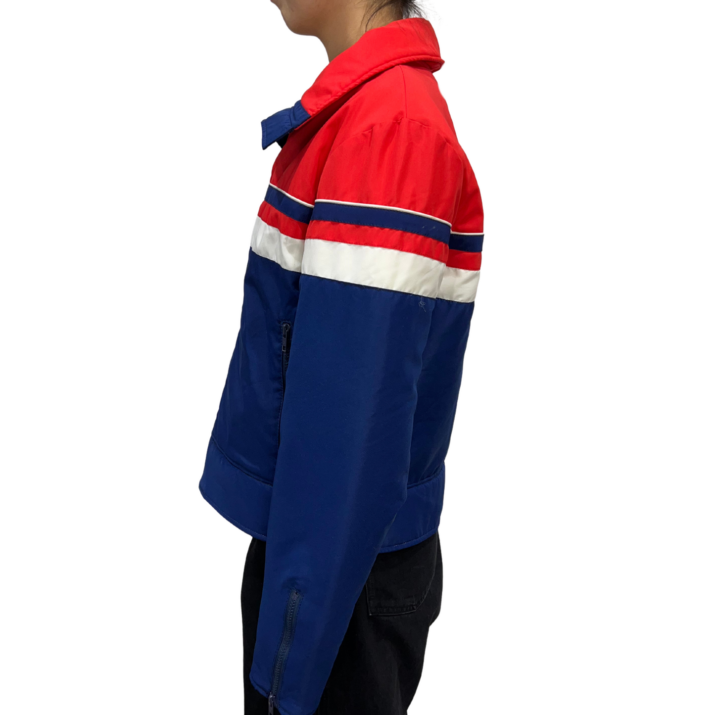 Vintage Topher Stretch Red and Blue Nylon Ski Jacket