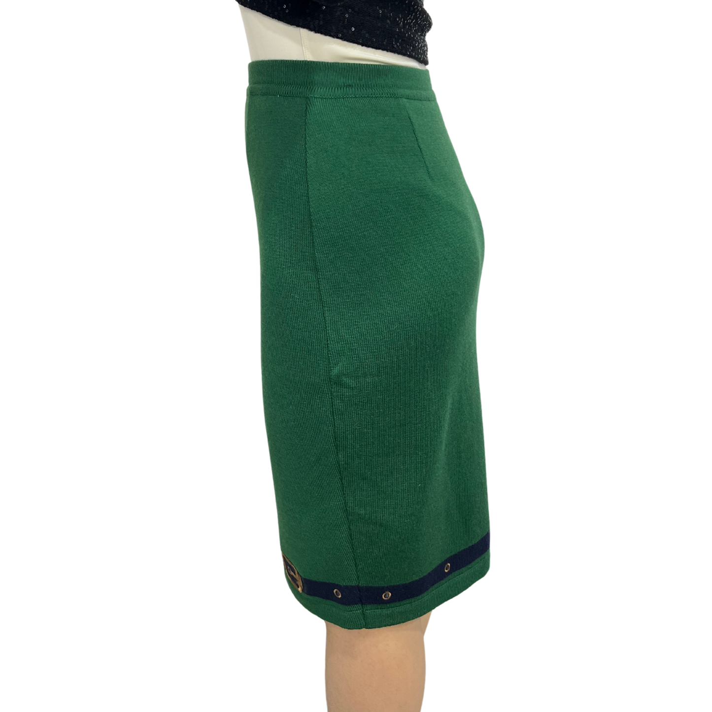 Vera da Pozzo Vintage Green Knit Pencil Skirt