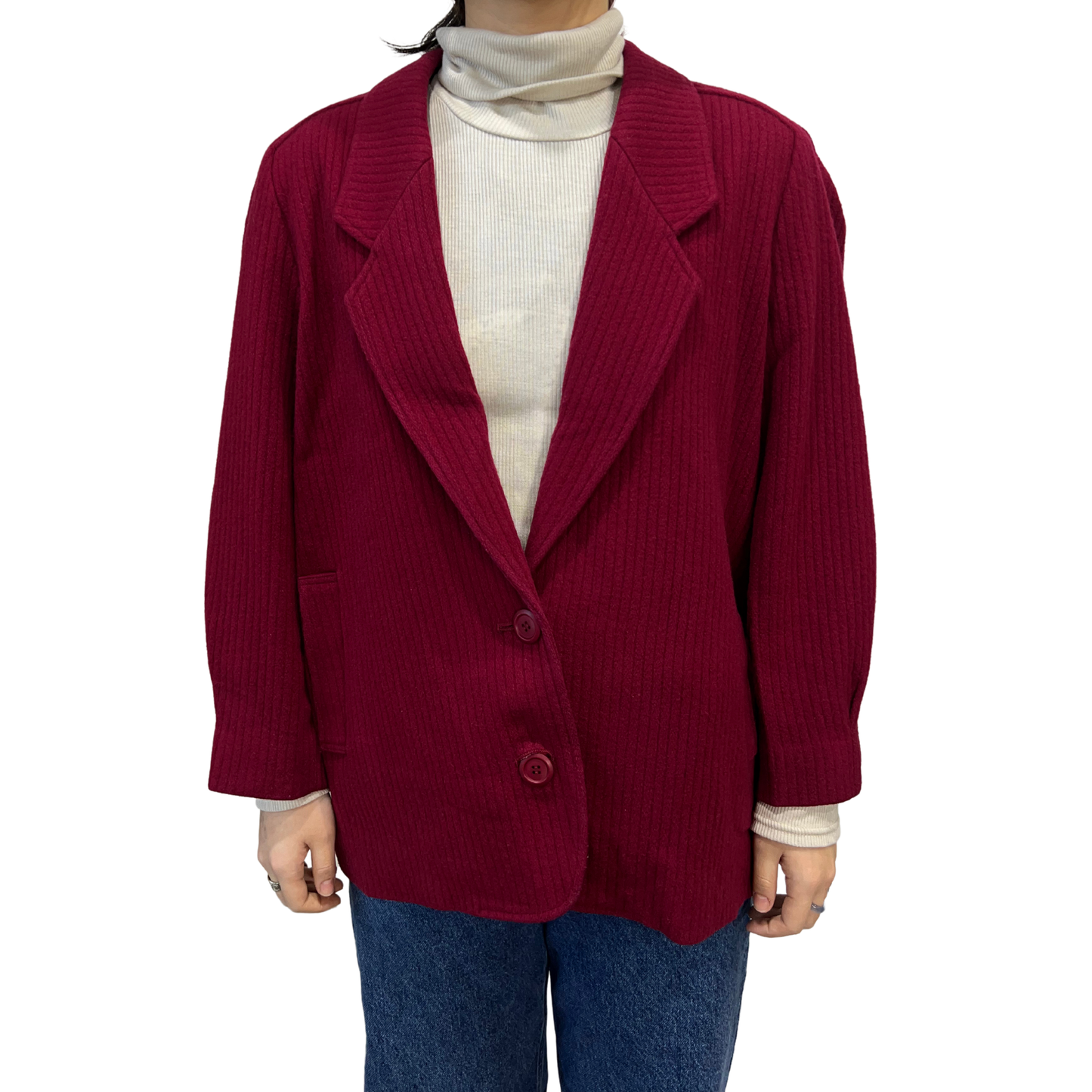 Vintage Burgundy Oversized Blazer