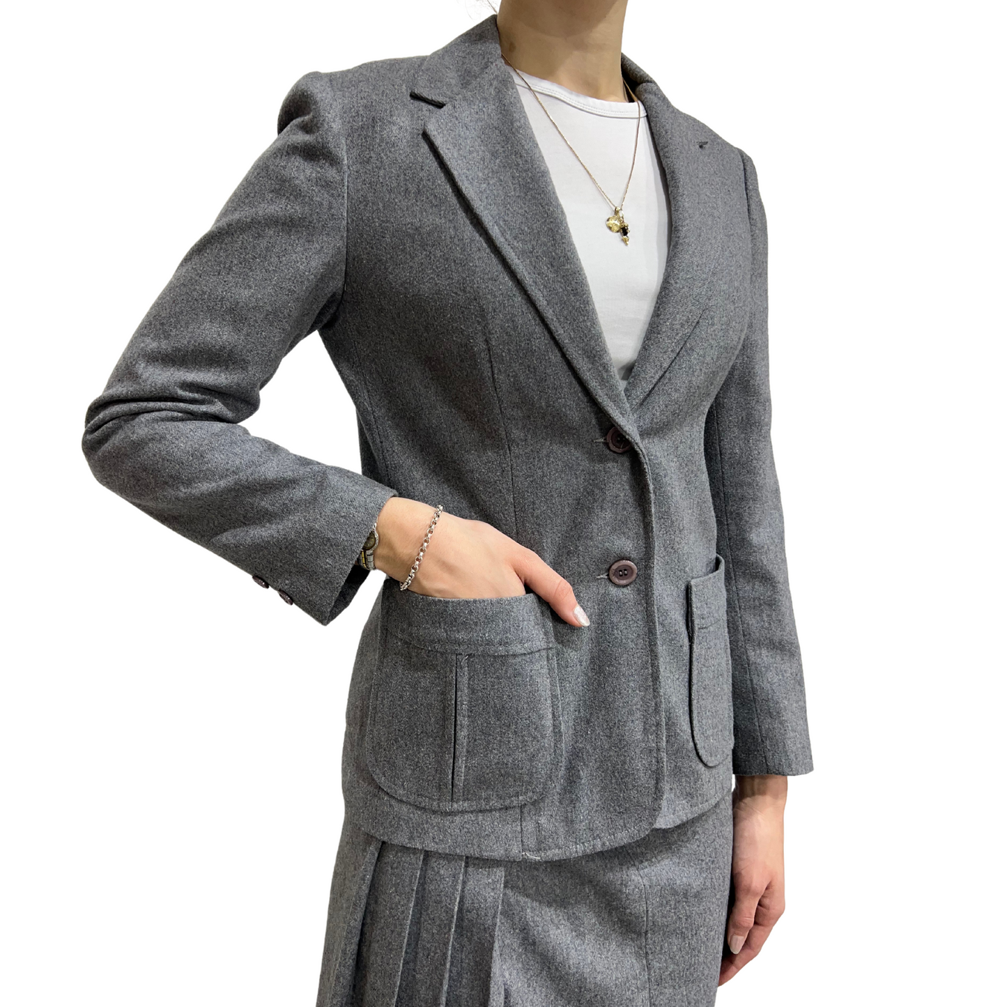 Vintage 1970s Paris Star Wool Blazer and Skirt Set - Canadian Made*